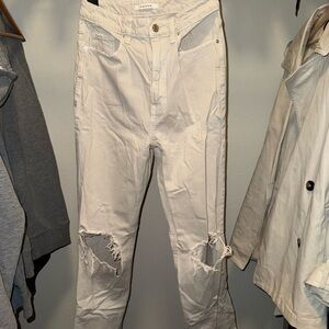 PacSun Cream Distressed Women Jeans